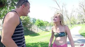 tiny and dirty step-daughter talk to old young cheating fuck with big dick step-dad when home alone
