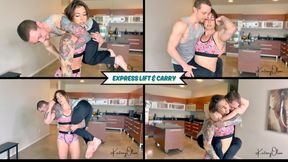 Express Lift & Carry - Muscle Goddess Kortney Olson Gives Her Slave a Quick Lift & Carry and Muscle Worship Session. - She Wants to Show Him How Real Muscular Women Do It - HD (MP4)