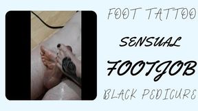 Lady Angela REAL session SENSUAL footjob foot tattoo black pedicure dungeon