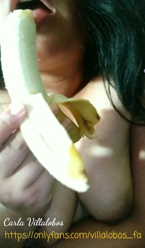 MILF Wife in Fetish Thong Masturbates with a Banana