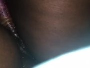 Sunshine playing with a toy and squirting
