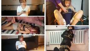 C4SGooning26 BABY Jasmine tickle feet barefeet foot fetish Foot training vibrator underwear fetish ballgag tapegag electric shock Orgasm control eye mask blindfolds GOONING High heel stockings rope bondage swimsuit