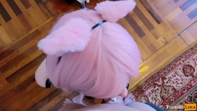Gorgeous Kitty Giving a Creamy Blowjob with Whipped Cream Fun