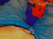 Horny Guy In Sweatpants Masturbates His Big fat Cock🍌