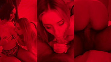 Alice & Eve Sweet Sensual Threesome Fuck With Stranger and Cum Load Swap