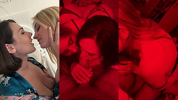 Alice & Eve Sweet Sensual Threesome Fuck With Stranger and Cum Load Swap