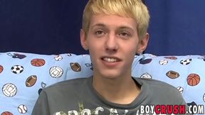 Kenny Monroe Wanks Off and Cums in Interview Scene – Skinny Twink 18+ Masturbation