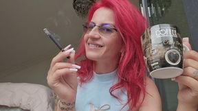 POV Nicotine Addiction Ritual – Smoking Cigarettes & Drinking Coffee Right In Front Of You