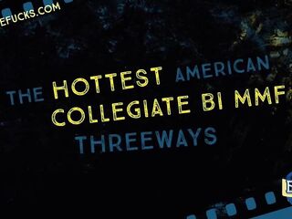 BiCollegeFucks - Muscle dude Jensen's first bi threeway