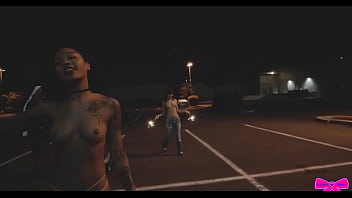 Topless Outdoors Public Sparklers With Honey Gold And Dakota Marr