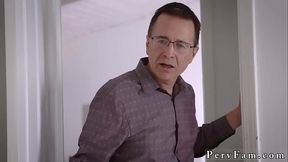 Stepmom and stepduddy'_s stepdaughter under table xxx Birthday Sex, Butt Not For