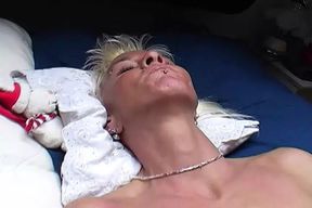 Old German lady with huge boobs gets her mouth filled with cum