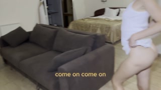 A GIRL WITH A BIG ASS IS PASSIONATELY FUCKING WITH A NEIGHBOR WHILE HUSBAND IS LEFT