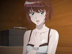 Cheating with Hairy Babe in Sauna While her Girlfriend Waiting Outside (Hentai)