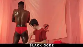 Hot Interracial Rimming Session With a Busty Black Twink and His Big Dick