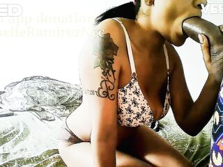 LARGE EBONY RAMROD GETS SUCKED DRANK UNFATHOMABLE THROATED BY MARVELOUS BLACK BROWN SKIN QUEEN