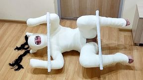 Full body cast, kitty on wheels