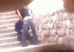 Indian coed chick lost her bet and has to fuck doggystyle outdoors