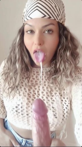 Solitary cumshots lead to facial expressions on TikTok