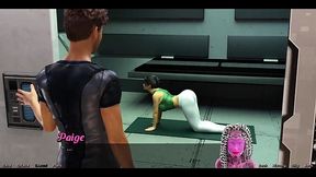 Animated EXPERIENCED LADY gets her yoga on, then drilled throbbing