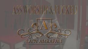 ASS WORSHIP & FUCKED  Total lenghts 0:49 minutes Lack Latex Booty Handjob Bdsm Slave Facesitting LADY AMRAPALI  Herrin Mistress Domina