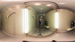 Translucent temptresses tantalize in 360 VR try-on haul, as Alice Dali strips bare at the mall