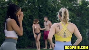 Big ass ebony MILF has a bisexual foursome with GF and neighbors