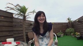 pretty japanese brunette woman after tea in a cafe went home to the waiter for a fuck