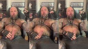 jason collins cigar smoking in leather!