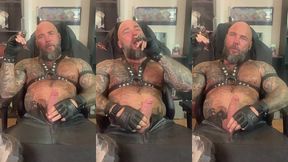jason collins cigar smoking in leather!
