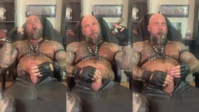 jason collins cigar smoking in leather!