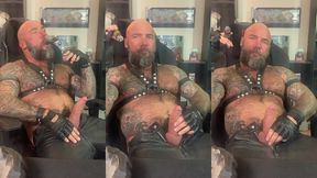 jason collins cigar smoking in leather!