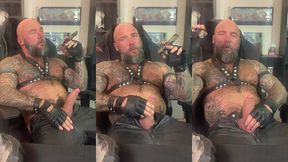 jason collins cigar smoking in leather!