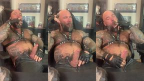jason collins cigar smoking in leather!