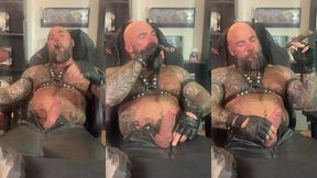 jason collins cigar smoking in leather!