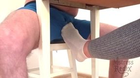 Sockjob & Ruined Orgasm Under Table