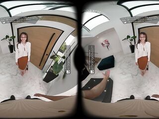 VR Bangers: Breasty Lexi Luna in Glasses and Nylons Shows Off Her Constricted Twat - VR Porn