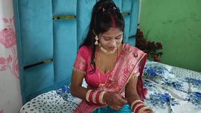 indian coupleShares bed with StepMom while his StepSister hides under the bed