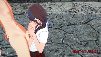 Evangelion Hentai - Mari Handjob and boobjob to Shinji - Japanese manga anime game asian porn 3D Animation