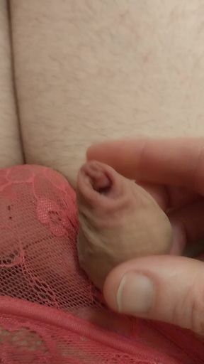 Tiny Clit Cums in Pink Panties