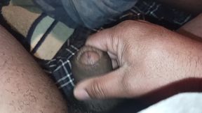 Tiny black cock cum