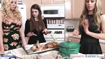 Brooklyn, Nicole & Summer Share a Massive Cock in Uniform