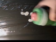 Extremely INTENSE Orgasm a guy jerking off his fat dick