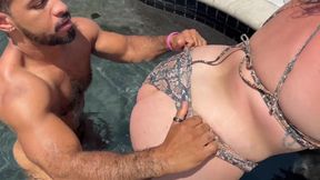 BBW Takes Monster Cock in Her Ass at the Pool