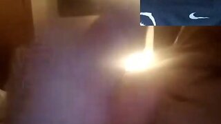 Bear straight stroke off and seed in videocall sex