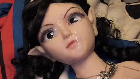 Man jerks off with a realistic sex doll on Valentine's Day