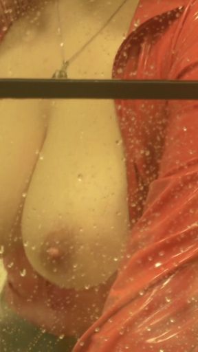 Sexy MILF in latex rubber - Shower striptease