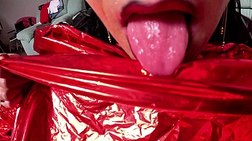 Giant Heart Balloon PVC Fetish. Balloon Pop, Deepthroat and Cum Play preview