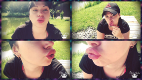 Duck face outdoor! Making my lips much bigger!