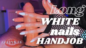 Long White Nails Handjob